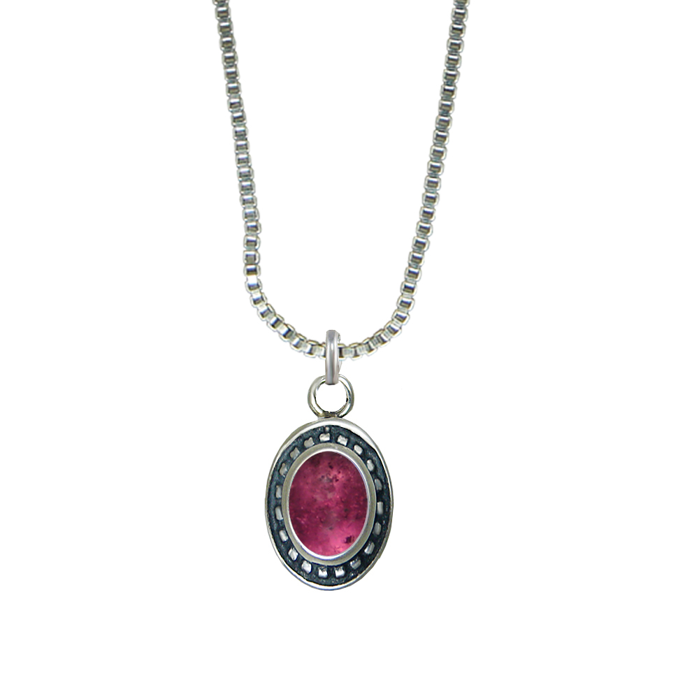 Sterling Silver Little Pink Tourmaline Pendant Necklace